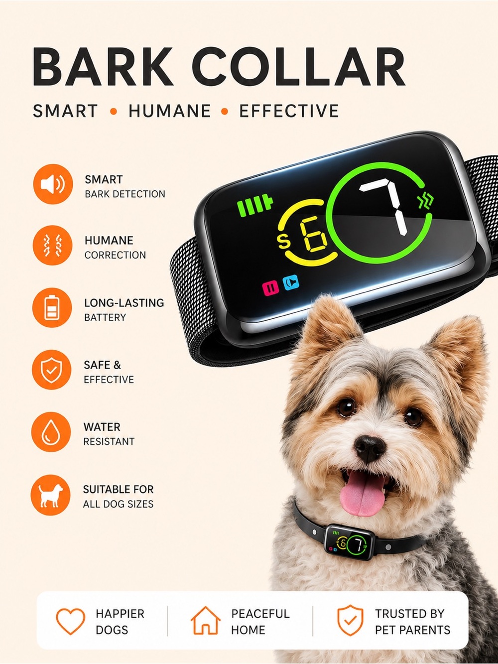 🐾 Smart Bark Dog Collar 🐶